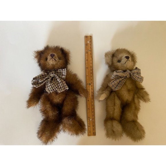 Unipak Design Two Brown Teddy Bears Stuffed  9" - Picture 10 of 12